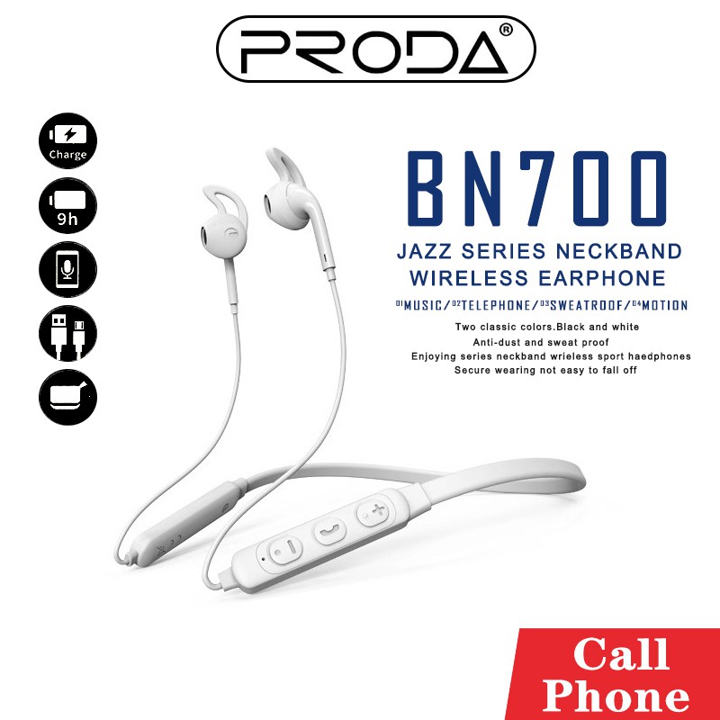 ภาพหน้าปกสินค้าหูฟัง Bluetooth Proda รุ่น BN700 คุณภาพเสียงดี หูฟังไร้สาย ใช้งานได้นาน 30 ชม. โทรคุยฟังเพลงประมาณ 9 ชม. หูฟังบลูทูธ