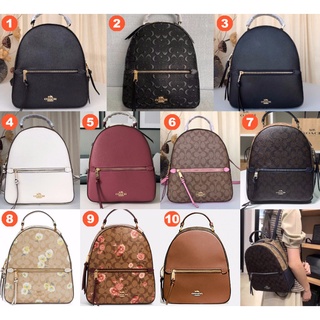 Coach F76624 F77688 F76622 F76715 C2856 3054 Jordyn กระเป๋าเป้สะพายหลังหนังลายเซ็นผู้หญิงกระเป๋าซิป