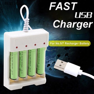 BEST3C 1.2V Universal 4 Slot AA/AAA Rechargeable Battery Charger Adapter USB Plug HOT