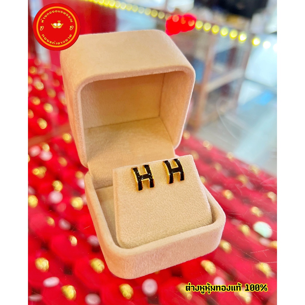 ต่างหู-hermes-งานไมครอนหุ้มทองเเท้-มี4-แบบให้เลือกจ้า