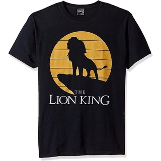 เสื้อยืดผู้ชาย Disney Mens Lion King Simba Pride Rock Silhouette Graphic T-Shirt t shirt men cotton