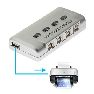 4 Port Auto USB 2.0 Selector Switch Printer Flash Driver Mouse Sharing Switcher Hotkey Software Control