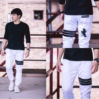 กางเกง JOGGER พรีเมี่ยม ผ้า COTTON รหัส SS 622 ขาว