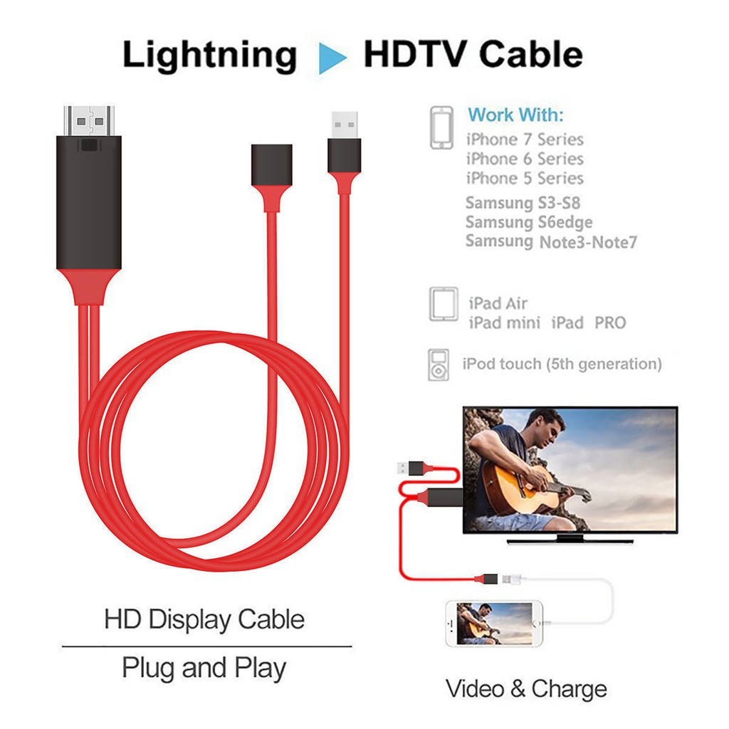 ภาพหน้าปกสินค้าแท้ 100% Lightning HDTV iPhone สาย iPhone To HDMI TV มือถือไอโฟน เชื่อมต่อกับทีวี จากร้าน alpha.electric บน Shopee