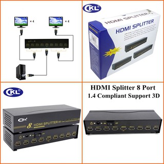 CKL HD-98 HDMI Splitter 8 Port 1.4 Compliant Support up to 1080P Resolutions Support 3D