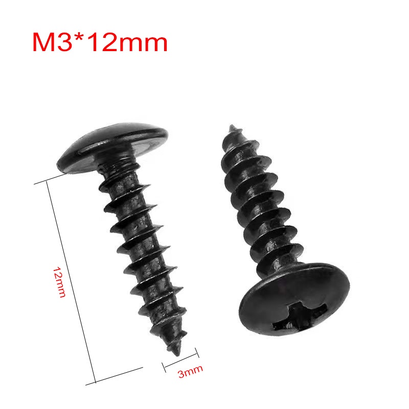 ภาพหน้าปกสินค้า1 บาท สกรูลําโพง สกรูต๊าปหัวร่ม สแตนเลสดำ ขนาด M3*12mm/M5*20mm 1PCS จากร้าน charoensoundaudio บน Shopee