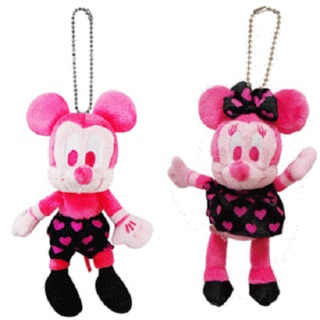 แท้ 100% จากญี่ปุ่น พวงกุญแจ ดิสนีย์ มิกกี้ เมาส์ และ มินนี่ เมาส์ Disney Pink Mania Plush (Mickey Mouse &amp; Minnie Mouse)