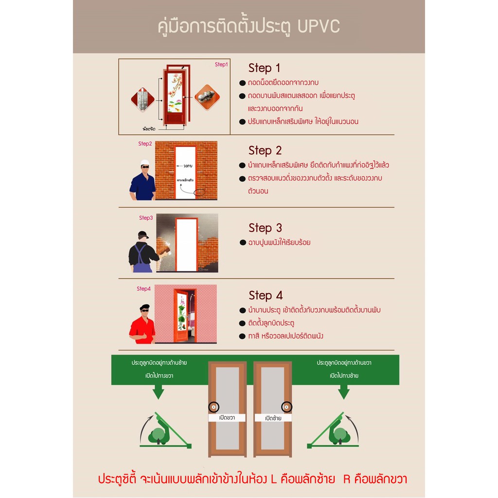 ประตูกระจกครึ่งบาน-ประตูupvcลายไม้-ขนาด70x200-cm-รุ่น-db805