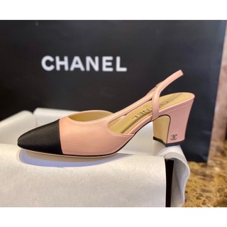 พรี ​ Chanel  Slingback 2cm 6.5cm รองเท้าผู้หญิงแบรนด์เนน หนังแท้ Size 34 35 35.5 36 36.5 37 37.5 38 38.5 39 40 41