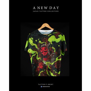 A NEW DAY 126  เสื้อลายสักสไตล์ญี่ปุ่น สกรีนเต็มตัว ลายซามูไร เซปปุกู ฮาราคิริ