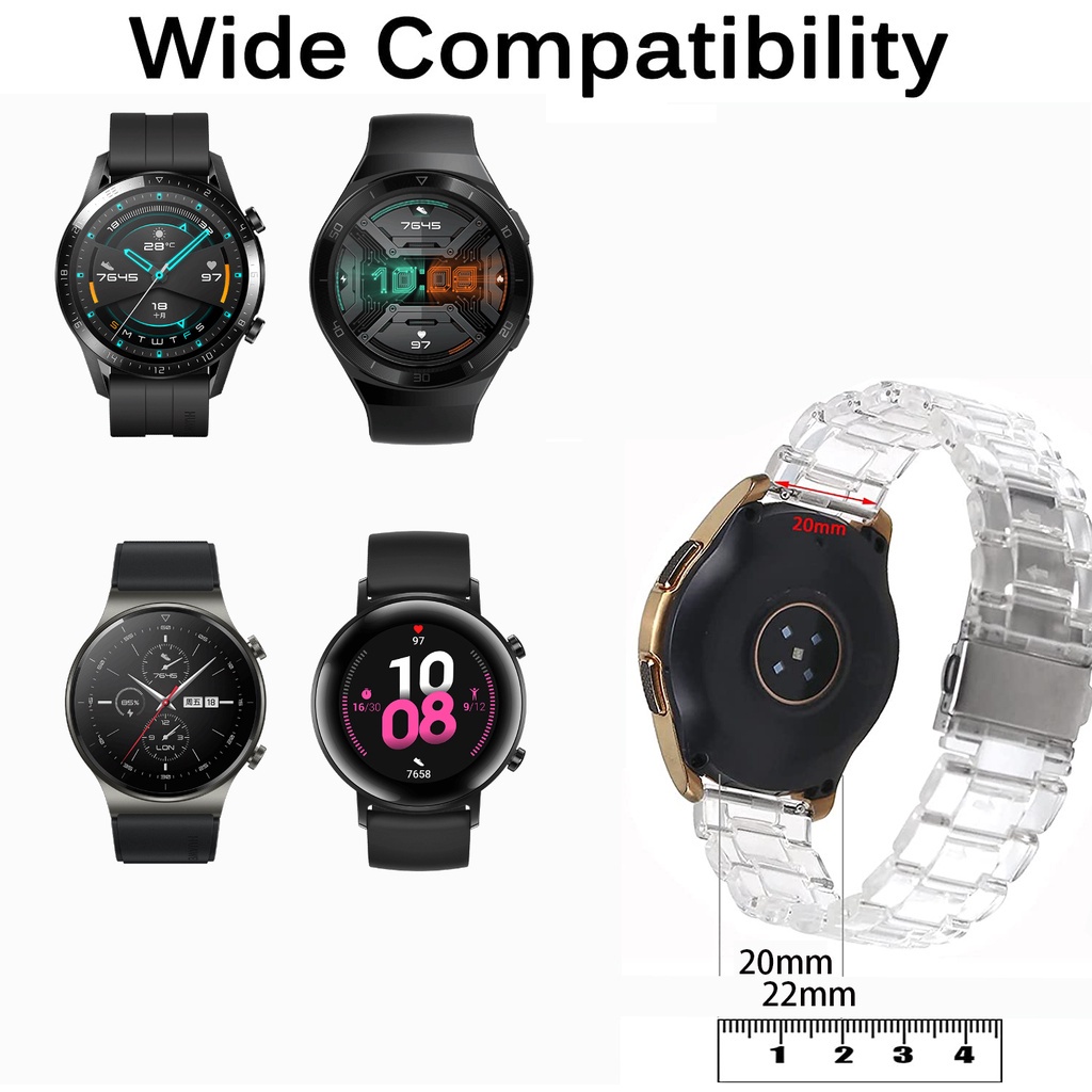 ภาพหน้าปกสินค้า20 มม.22 มม.สายเรซิ่นใสสำหรับนาฬิกา Huawei Watch GT2 GT3 GT 2 3 2e GT2 Pro เปลี่ยนสายรัดข้อมือสร้อยข้อมือ