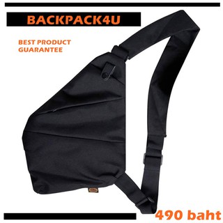 กระเป๋าสะพายข้างหรือสะพายเฉียง backpack4u สะพายเฉียง จุเยอะผ้ากันน้ำ สีดำสวยงาม ผ้าcordura แท้