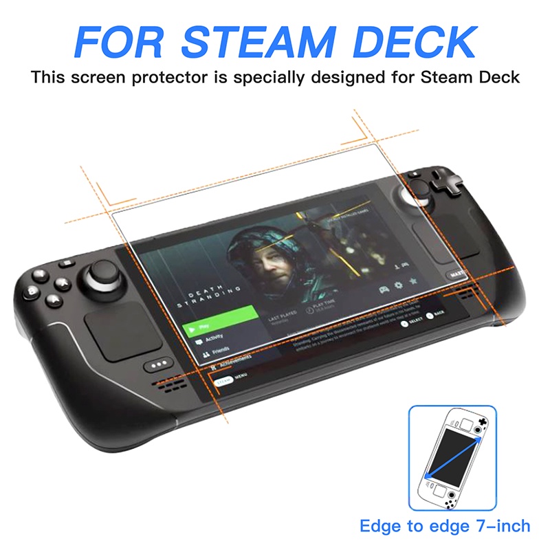 มุมมองเพิ่มเติมของสินค้า ฟิล์มกระจกนิรภัยกันรอยหน้าจอ สําหรับ Steam Deck (7 นิ้ว) 3 แพ็ค