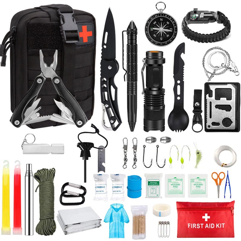 อุปกรณ์ SOS ฉลาด Wilderness Mountaineering Camping Survival Tool Set Multifunctional First Aid