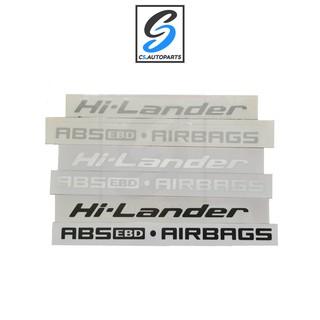 สติ๊กเกอร์ Hi-Lander ABS EBD AIRBAGS ติดฝาท้ายกระบะ ISUZU D-MAX ปี2007-2011