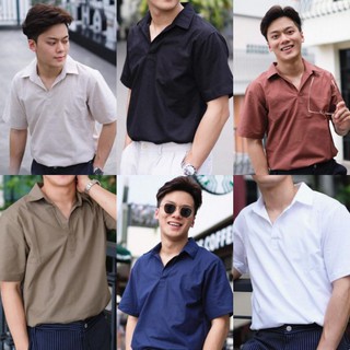 เสื้อเชิ้ตคอปก คอผ่าหน้า แขนสั้น✨oxford shirts เสื้อผ้าผู้ชาย