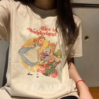 เสื้อยืด ลายอลิซ alice in wonderland งานแพงเป๊ะตามรูป ถ่ายจากสินค้าจริง