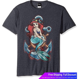 ดิสนีย์เสือยืดผู้ชาย เสื้อบอดี้โ Disney Mens Little Mermaid Ariel Anchor Graphic T-Shirt T-Shirt