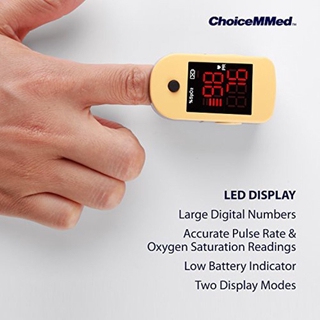 พร้อมส่ง 📍รับประกันศูนย์ 1 ปี 📍ChoiceMMed เครื่องวัดออกซิเจนที่ปลายนิ้ว Fingertip Pulse Oximeter รุ่น CM-MD300C1