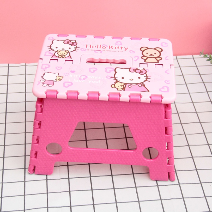 พร้อมส่ง-เก้าอี้พับได้-เก้าอี้พกพา-ลายการ์ตูน-kitty-chair-bluerubystore