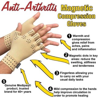 ส่วนลด ถุงมือแม่เหล็ก ช่วยการไหลเวียนโลหิตและบรรเทาอาการบาดเจ็บ Rheumatoid Hand Pain การรักษาด้วยการบีบอัดด้วยความร้อน