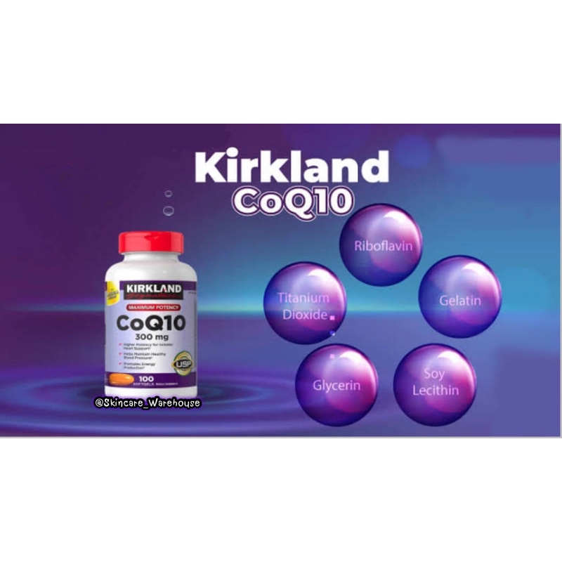 ภาพหน้าปกสินค้าพร้อมส่ง Kirkland CoQ10 300mg 100softgel Exp: 03/24 จากร้าน skincare_warehouse บน Shopee