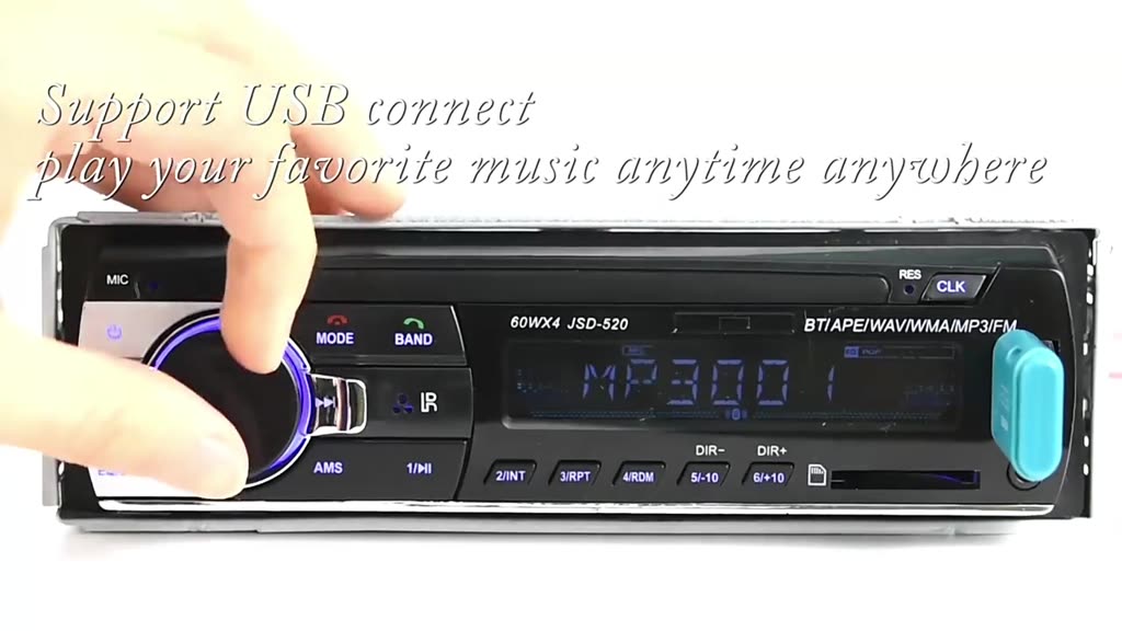 เครื่องเล่นเพลง-mp3-วิทยุ-fm-สเตอริโอ-1-din-12v-24v-บลูทูธ-usb-sd-พร้อมช่องนําเข้า-aux-สําหรับติดรถยนต์