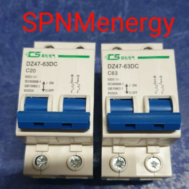 รูปภาพสินค้าแรกของเบรคเกอร์ DC 2P20A 500VDC/ 2P32A 500VDC / 2P63A 500VDC CS breaker รับแรงดัน 0-500VDC มาตรฐาน IEC/ GB ขายโดย SPNMenergy