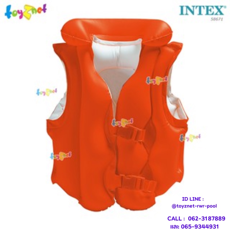 ภาพหน้าปกสินค้าIntex เสื้อชูชีพ เดอลุกซ์ สีแดง รุ่น 58671