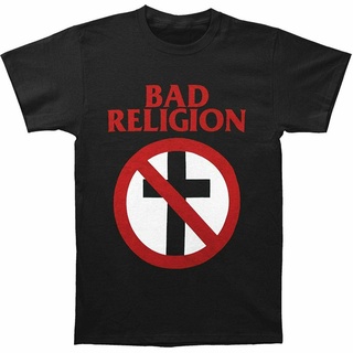 เสื้อยืดผ้าฝ้ายพิมพ์ลาย Yuanl5 {พร้อมส่ง เสื้อยืดผ้าฝ้าย 100% พิมพ์ลายโลโก้ Bad Religion Band Cross Buster 3 พลัสไซซ์ พล