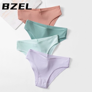 Bzel พร้อมส่ง กางเกงชั้นใน ผ้าฝ้าย ระบายอากาศ สีพื้น เซ็กซี่ ใส่สบาย ยกสะโพก แฟชั่นสําหรับผู้หญิง