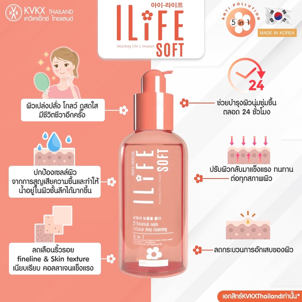 kvkxthailland-i-life-soft-120-ml-เจลล้างหน้าลดสิว-คลีนซิ่งคลีนเซอร์-สูตรอ่อนโยน-ลดสิว-ควบคุมคุมมัน-ล้างเครื่องสำอางออก