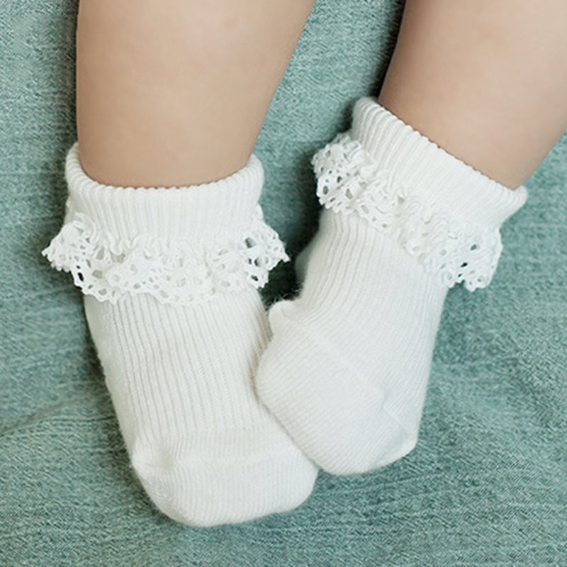 ถุงเท้า-ผ้าฝ้าย-ลายลูกไม้-สำหรับเด็ก-0-3-ปี
