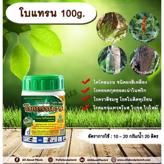 โบแทรน 100g. ไดคลอแรน สารกำจัดโรคพืช สารกำจัดเชื้อรา โรคยอดกุดยอดเน่าในพริก โรคราสีชมพู โรคใบติด ทุเรียน โรคแอนแทรคโนส