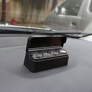 กล่องเก็บเหรียญสีดำสำหรับติดรถยนต์
