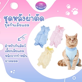 [ ABC cat ] [ ชุดหลังผ่าตัด 001 ] ชุดกันเลียแผล ชุดกันเลีย สำหรับสัตว์เลี้ยง ชุดหลังผ่าตัด เสื้อแมว เสื้อสุนัข