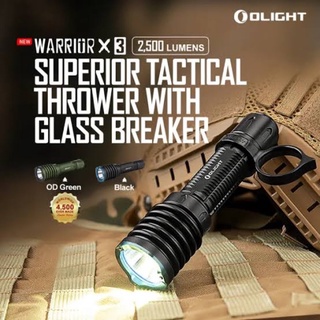 ไฟฉายยุทธวิธี Olight Warrior X 3 Tactical Flashlight 2500ลูเมน ระบบชาร์จแม่เหล็ก