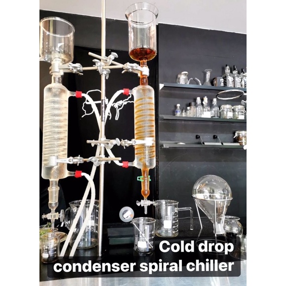 Cold drop condenser spiral chiller เครื่องแก้วสำหรับลดอุณหภูมิของ ...