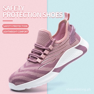 รองเท้าเซฟตี้ หัวเหล็ก กันลื่น น้ําหนักเบา ระบายอากาศได้ดี ป้องกันการกระแทก และป้องกันการเจาะ เหมาะกับใส่ทํางาน แฟชั่นคู่รัก สําหรับผู้หญิง