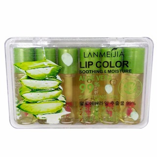 Lanmeijia Lip Color Studio Mini Magic LipGloss Aloe vera 99% (แพค 6แท่ง)