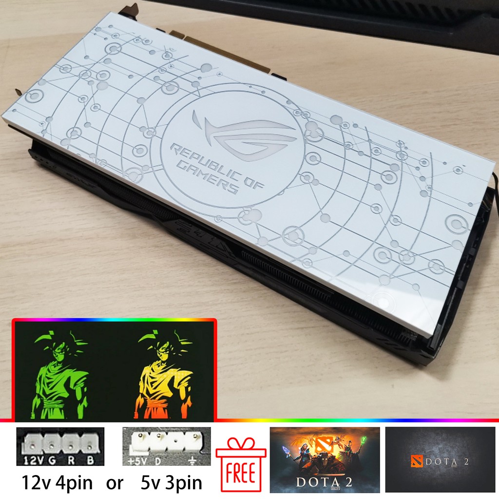 สั่งทําพิเศษ: การ์ดกราฟิกสีขาว Backplate GPU Cover GPU Backplate 12V ...