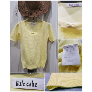เสื้ิอแบรนด์ญี่ปุ่น​ 🇯🇵💯 little cake สีเหลือง​ (size M)​