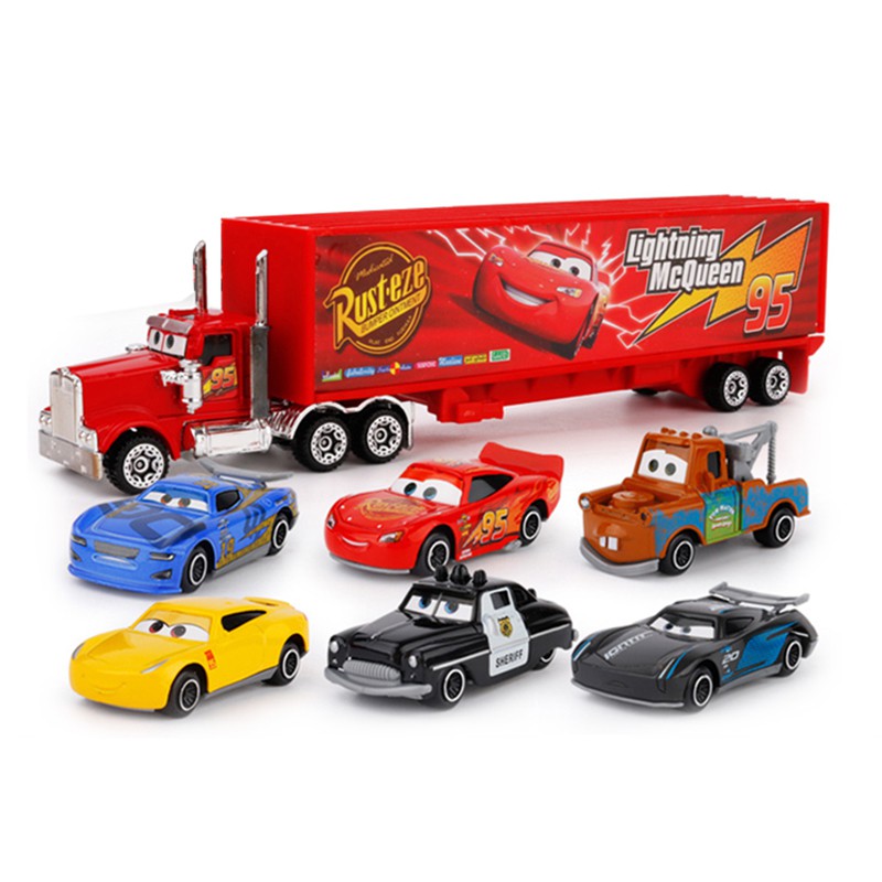 7pcs-set-disney-pixar-car-3-lightning-mcqueen-jackson-storm-mack-uncle-truck-1-55-รถโลหะหล่อโมเดลของเล่นเด็กของขวัญ