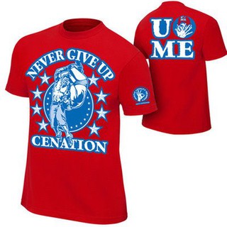 เสื้อยืดผ้าฝ้ายพิมพ์ลายขายดี JOHN CENA "Never Give Up Cenation" T-Shirt