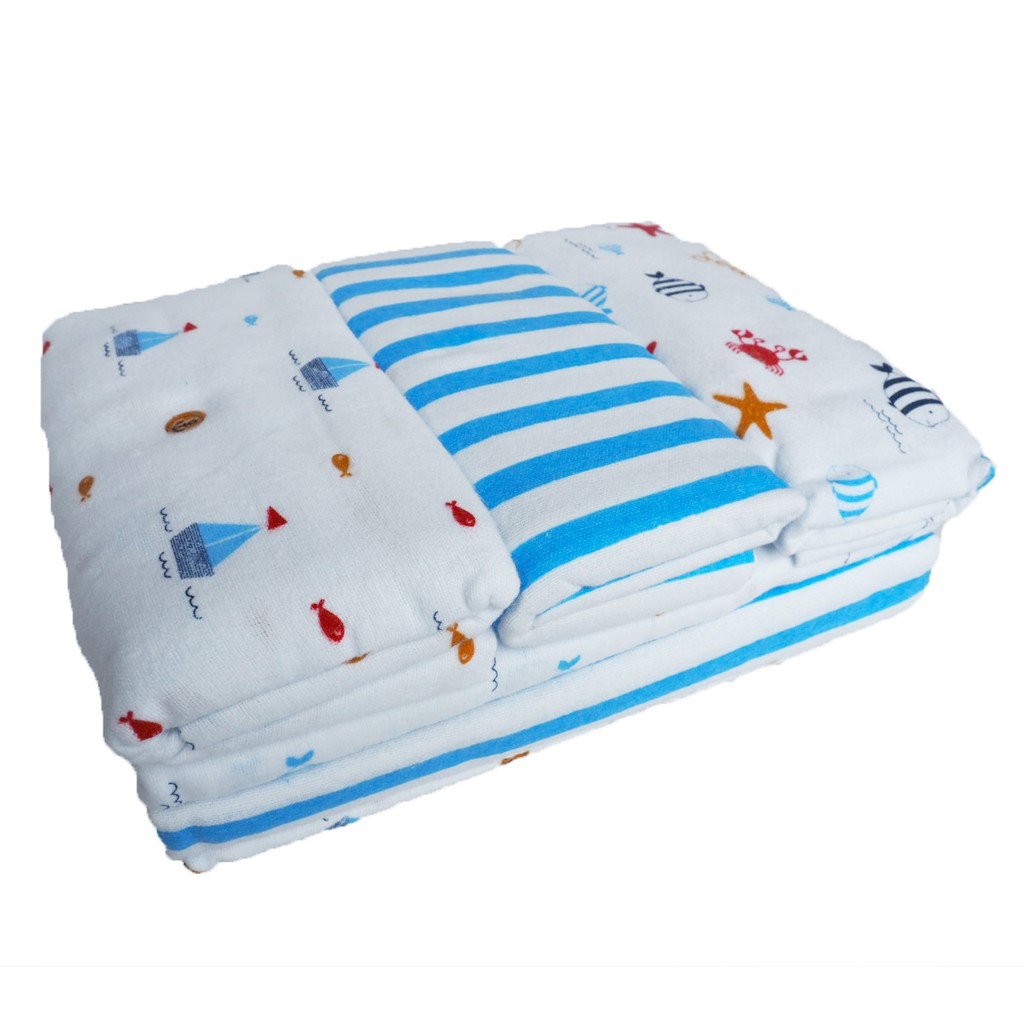 ผ้าอ้อมผ้าสำลี-27-นิ้ว-แพ็ค-12-ผืน-คละสี-ลาย-sea-สินค้าพร้อมส่ง