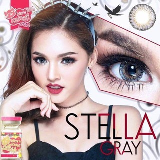 Stella Gray (2) Kitty Kawaii สีเทา ทรีโทน เทา 3โทน 🔥เลนส์พรีเมี่ยม ค่าอมน้ำสูง🔥 Contact Lens Bigeyes คอนแทคเลนส์ ค่าสา