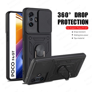 For Xiaomi Poco F4 GT 6.67inch Slide Cover Camera Protection Ring Car Holder Case Cover for poco f4gt f 4gt poko poxo f4 gt