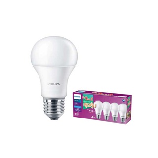 [3แถม1] Philips Lighting LED Bulb หลอดไฟ 8 วัตต์ ขั้ว E27 แสงขาว สีคูลเดย์ไลท์ ( 6500K ) Eye Comfort ( หลอดไฟ LED ไฟ LED Light ไฟLED)