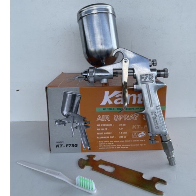 kanto-กาพ่นสี-kt-f75g-แบบกาบน-ทำจากอลูมิเนียม-ปากพ่นทำจากทองเหลือง-น้ำหนักเบา-แข็งแรง-ใช้งานง่าย