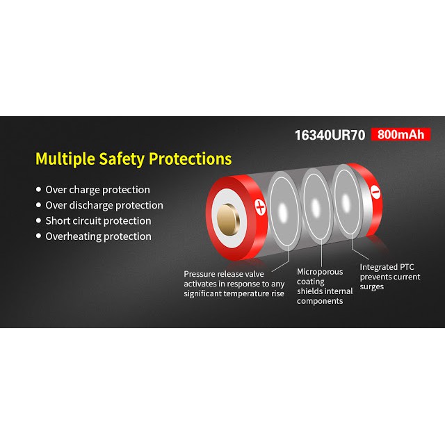 แบตเตอรี่-klarus-li-ion-16340ur70-usb-ขนาด-700-mah